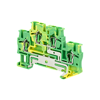 Клемма пружинная двухуровневая "Земля", 2.5 мм²