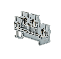 Клемма пружинная двухуровневая,  2.5 мм², серая