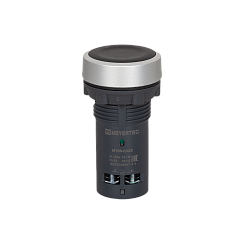 Кнопка плоская черная, 2NO, IP65, пластик