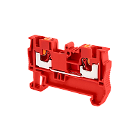 Клемма push-in проходная, 4 мм², красная