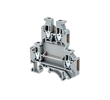 Клемма винтовая двухуровневая,  4 мм², серая