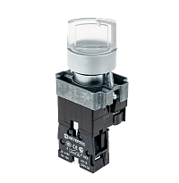Переключатель с подсветкой, с фиксацией, 220V AC/DC, белый, 2 положения, 1NO