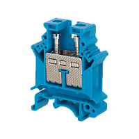 Клемма винтовая проходная, 16 мм², синяя