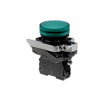 Лампа сигнальная зеленая, 220V AС/DC, IP65, металл