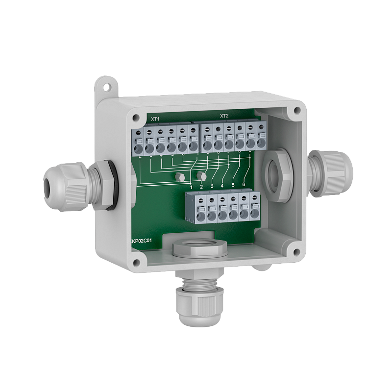 Коробка клеммная КК-03 для разветвления интерфейса RS-485, а также сетей 230 В 4 А