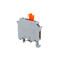 Клемма винтовая с ножевым размыкателем, 4мм², серая