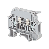 Клемма винтовая с держателем предохранителя, 4 мм², с индикацией 220В, серая