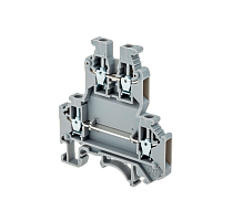 Клемма винтовая двухуровневая,  2.5 мм², серая