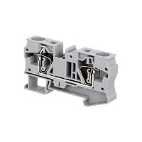 Клемма пружинная проходная, 16 мм², серая