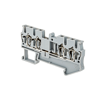 Клемма пружинная четырехпроводная,  2.5 мм², серая