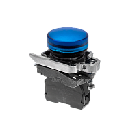 Лампа сигнальная синяя, 24V AС/DC, IP65, металл