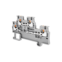 Клемма push-in двухуровневая, 1.5 мм², серая
