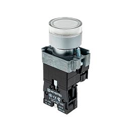 Кнопка с подсветкой белая 220V 1NO