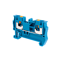 Клемма push-in проходная, 4 мм², синяя